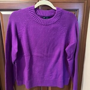 GAP Women's Vibrant Purple Crew Neck Sweater